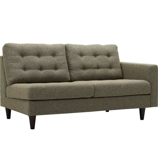 Dynasty Right-Facing Fabric Loveseat | Modular Sectional Component, Oatmeal