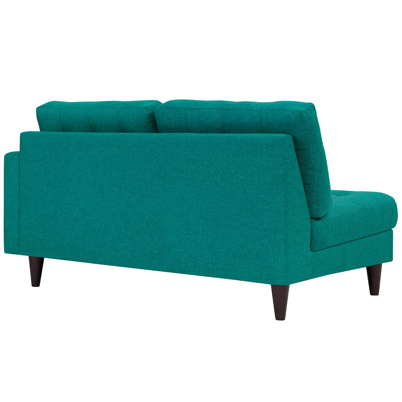 Dynasty Right-Facing Fabric Loveseat | Modular Sectional Component, Teal