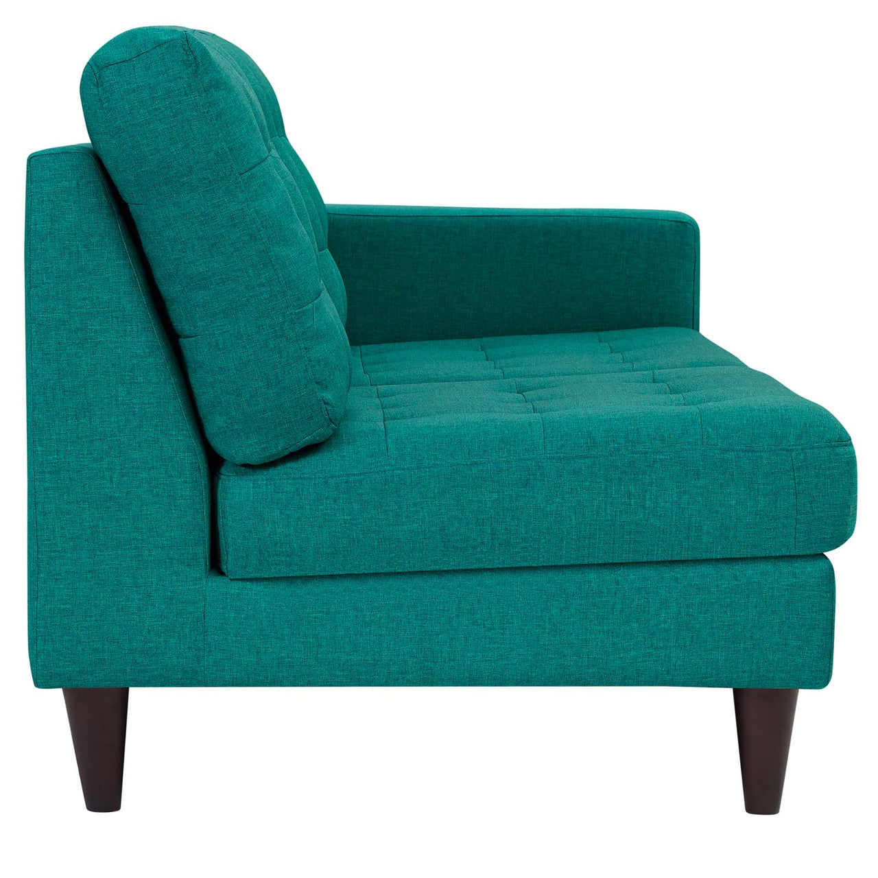 Dynasty Right-Facing Fabric Loveseat | Modular Sectional Component, Teal
