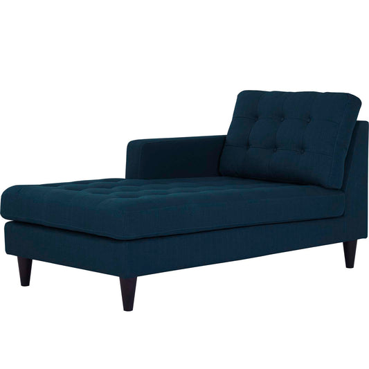 Dynasty Left-Arm Fabric Chaise | Modular Sectional Component, Azure