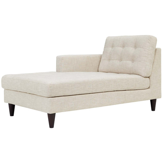 Dynasty Left-Arm Fabric Chaise | Modular Sectional Component, Beige
