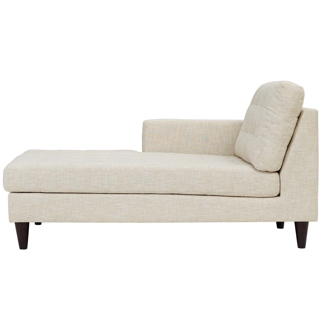 Dynasty Left-Arm Fabric Chaise | Modular Sectional Component, Beige