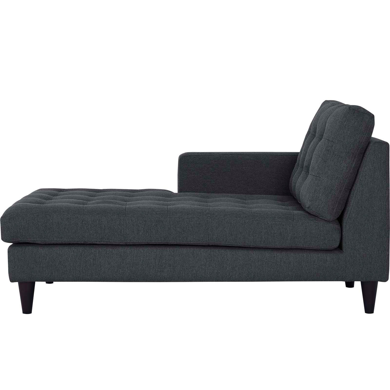 Dynasty Left-Arm Fabric Chaise | Modular Sectional Component, Gray