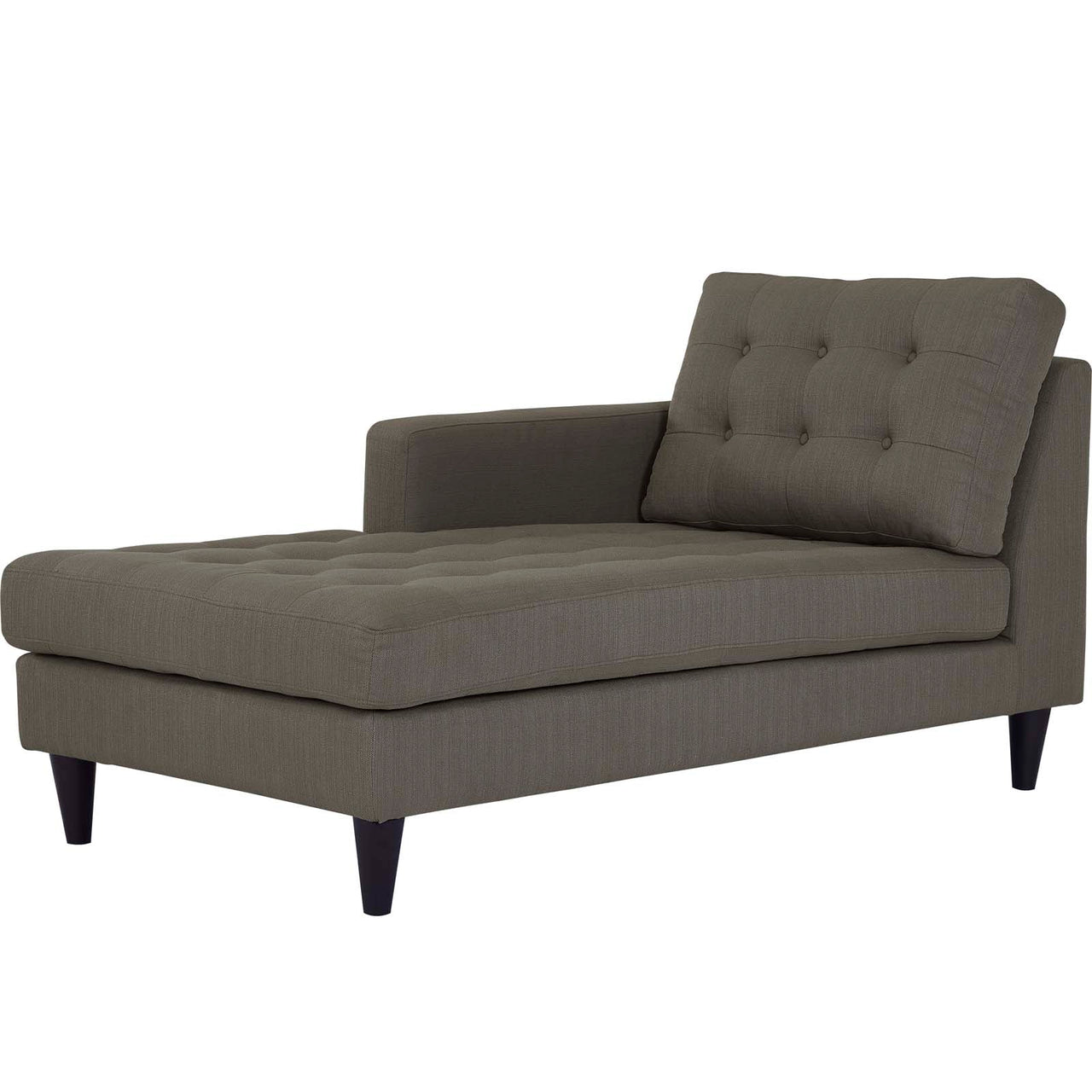 Dynasty Left-Arm Fabric Chaise | Modular Sectional Component, Granite