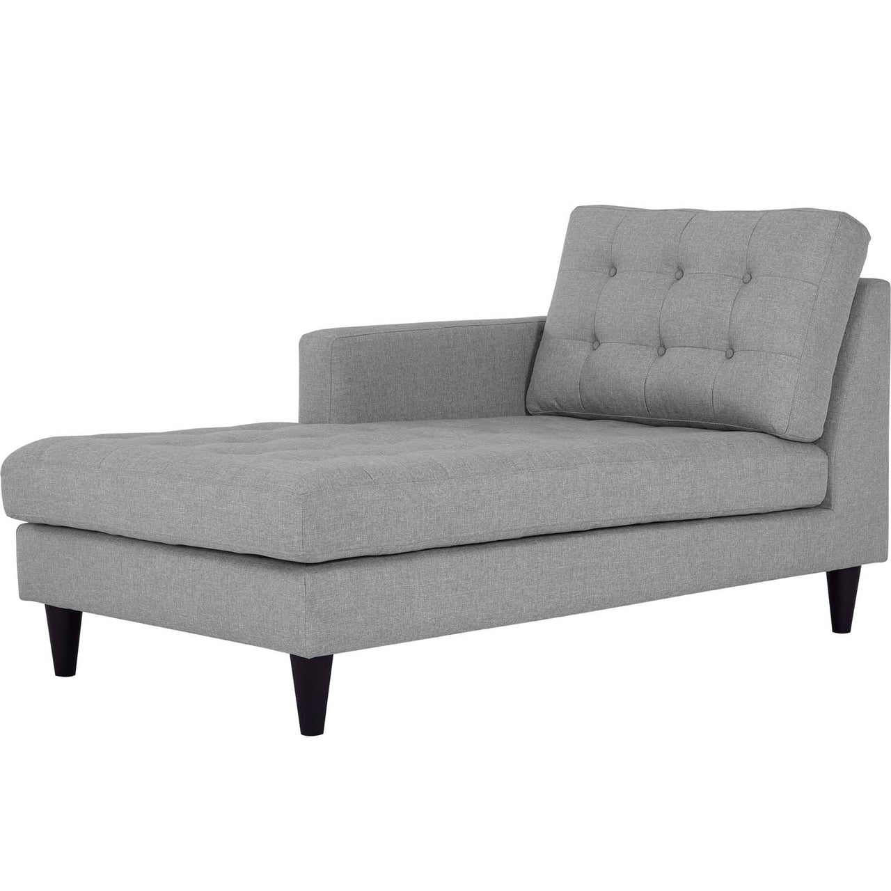 Dynasty Left-Arm Fabric Chaise | Modular Sectional Component, Light Gray