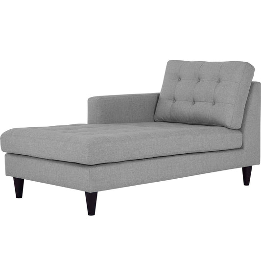 Dynasty Left-Arm Fabric Chaise | Modular Sectional Component, Light Gray