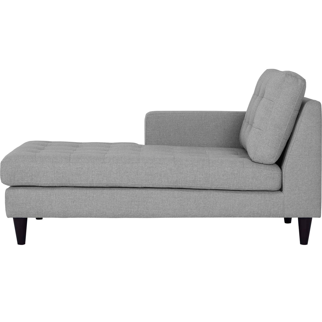 Dynasty Left-Arm Fabric Chaise | Modular Sectional Component, Light Gray