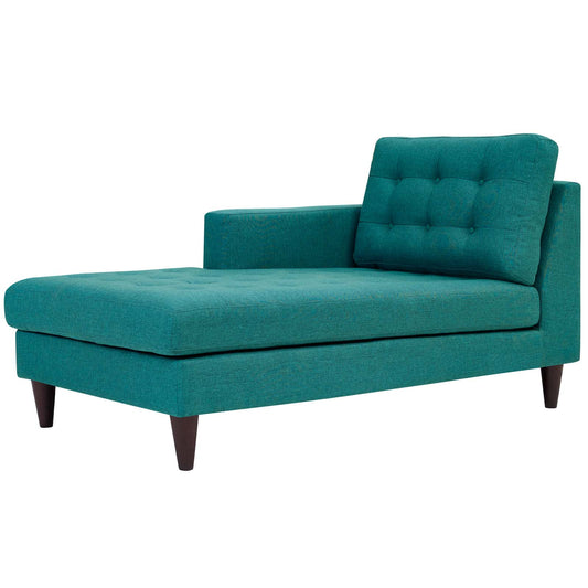 Dynasty Left-Arm Fabric Chaise | Modular Sectional Component, Teal