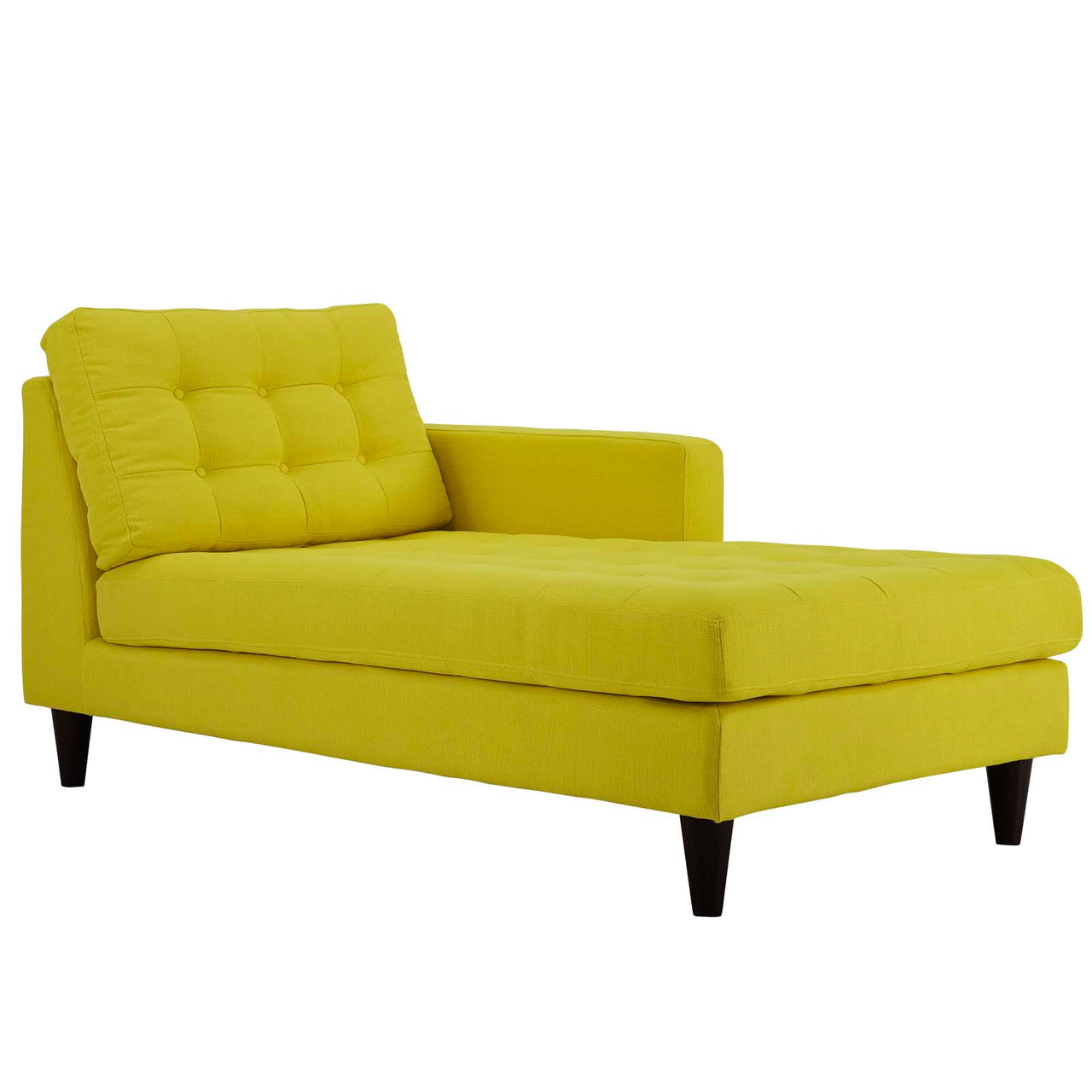 Dynasty Right-Arm Fabric Chaise | Modular Sectional Component, Sunny