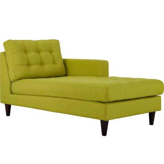 Dynasty Right-Arm Fabric Chaise | Modular Sectional Component, Chartreuse