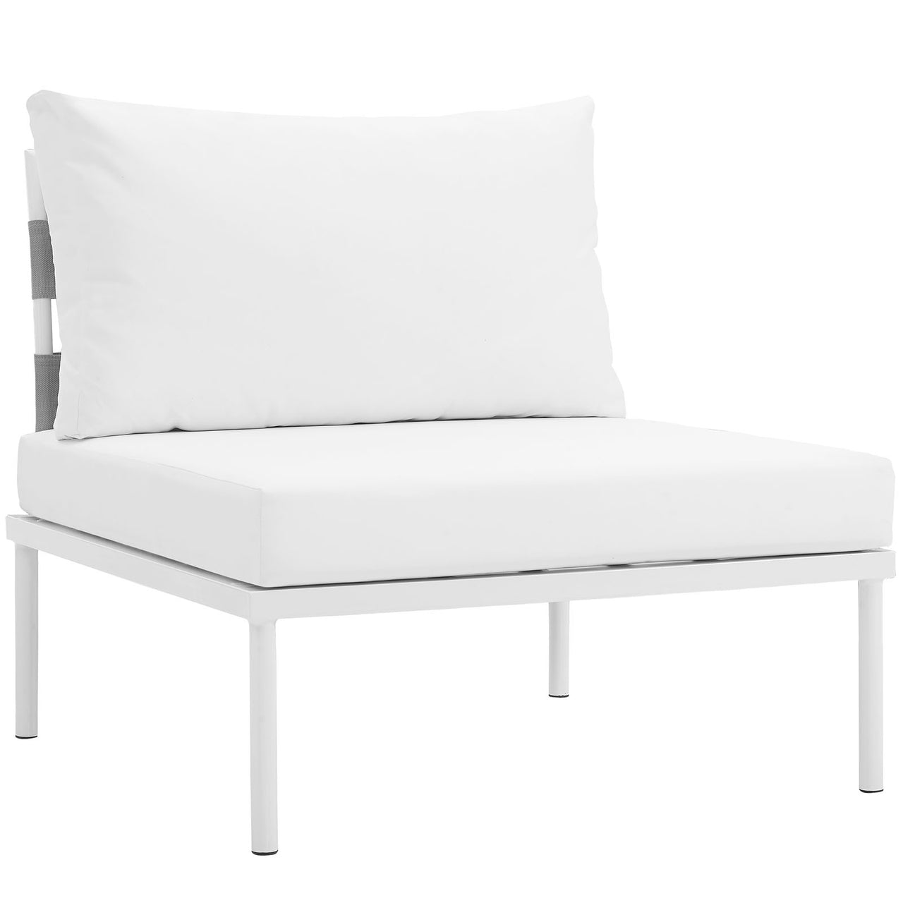 Harmonize Alfresco Armless Chair | Outdoor Modular Sectional Component, White