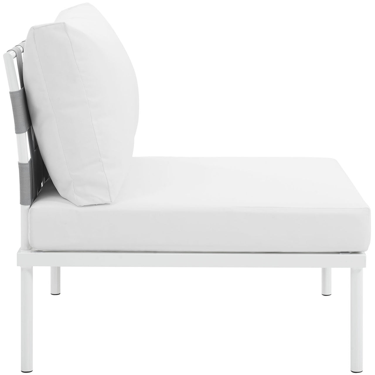 Harmonize Alfresco Armless Chair | Outdoor Modular Sectional Component, White