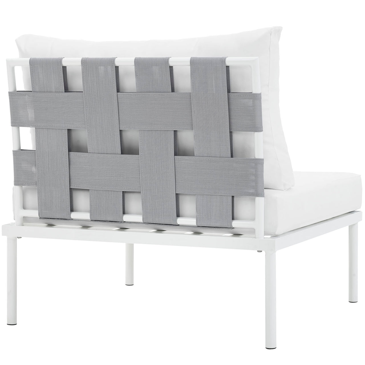 Harmonize Alfresco Armless Chair | Outdoor Modular Sectional Component, White