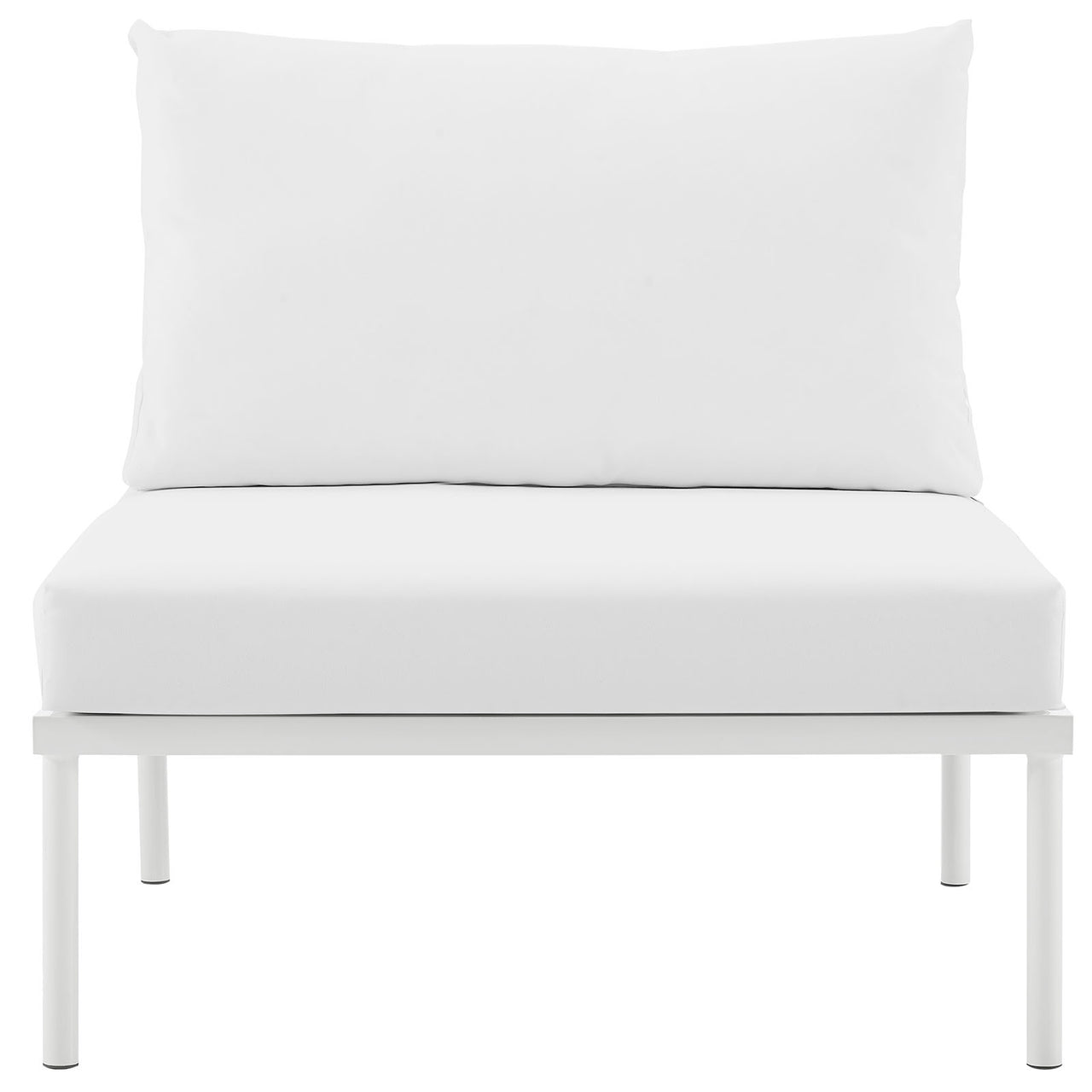 Harmonize Alfresco Armless Chair | Outdoor Modular Sectional Component, White