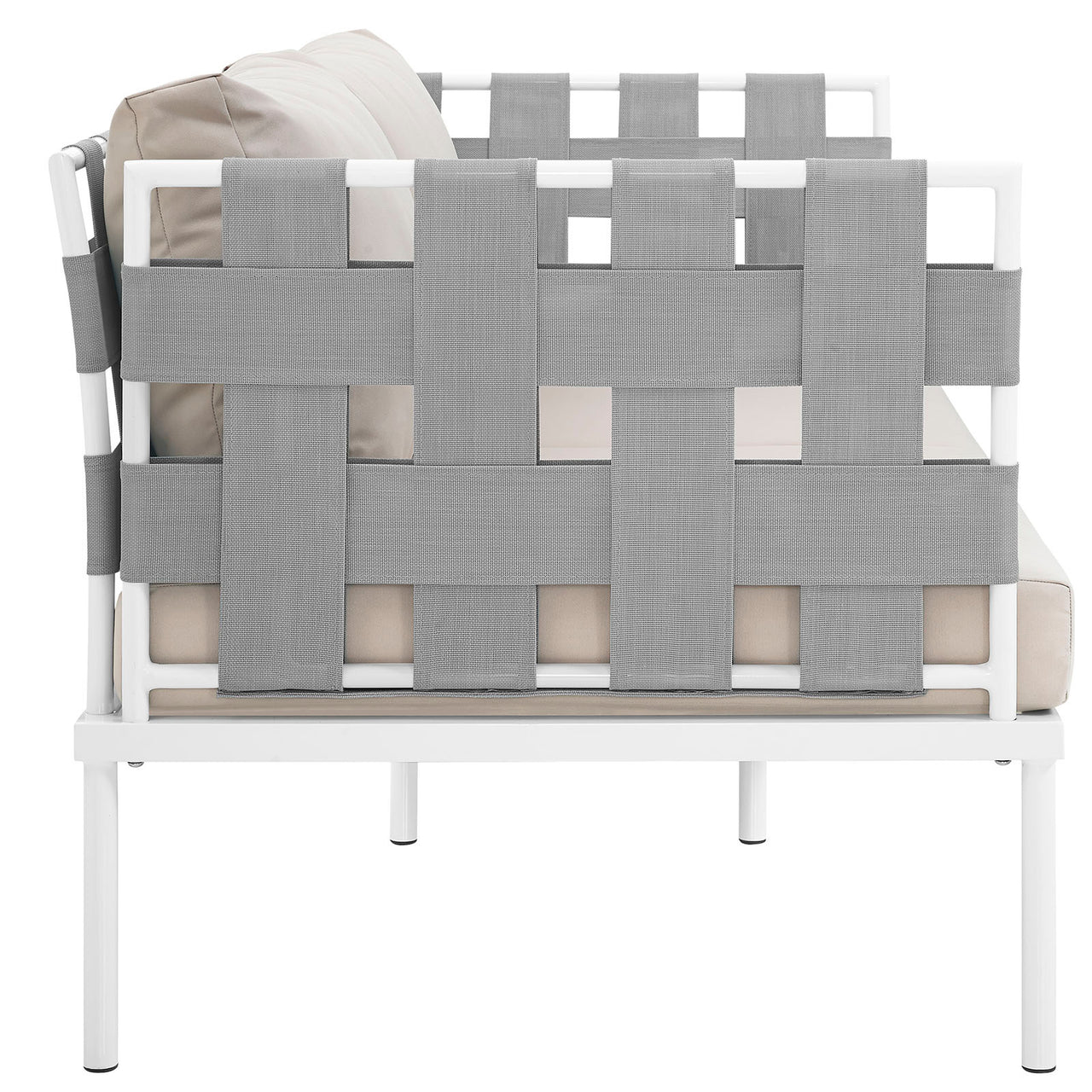 Harmonize Alfresco Loveseat, White & Beige