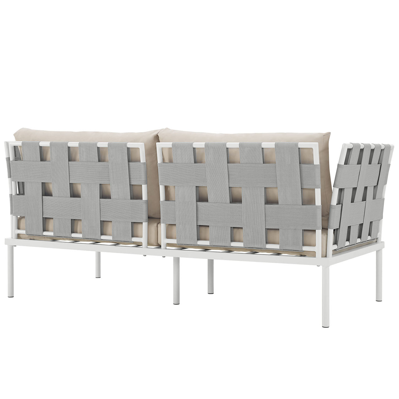 Harmonize Alfresco Loveseat, White & Beige