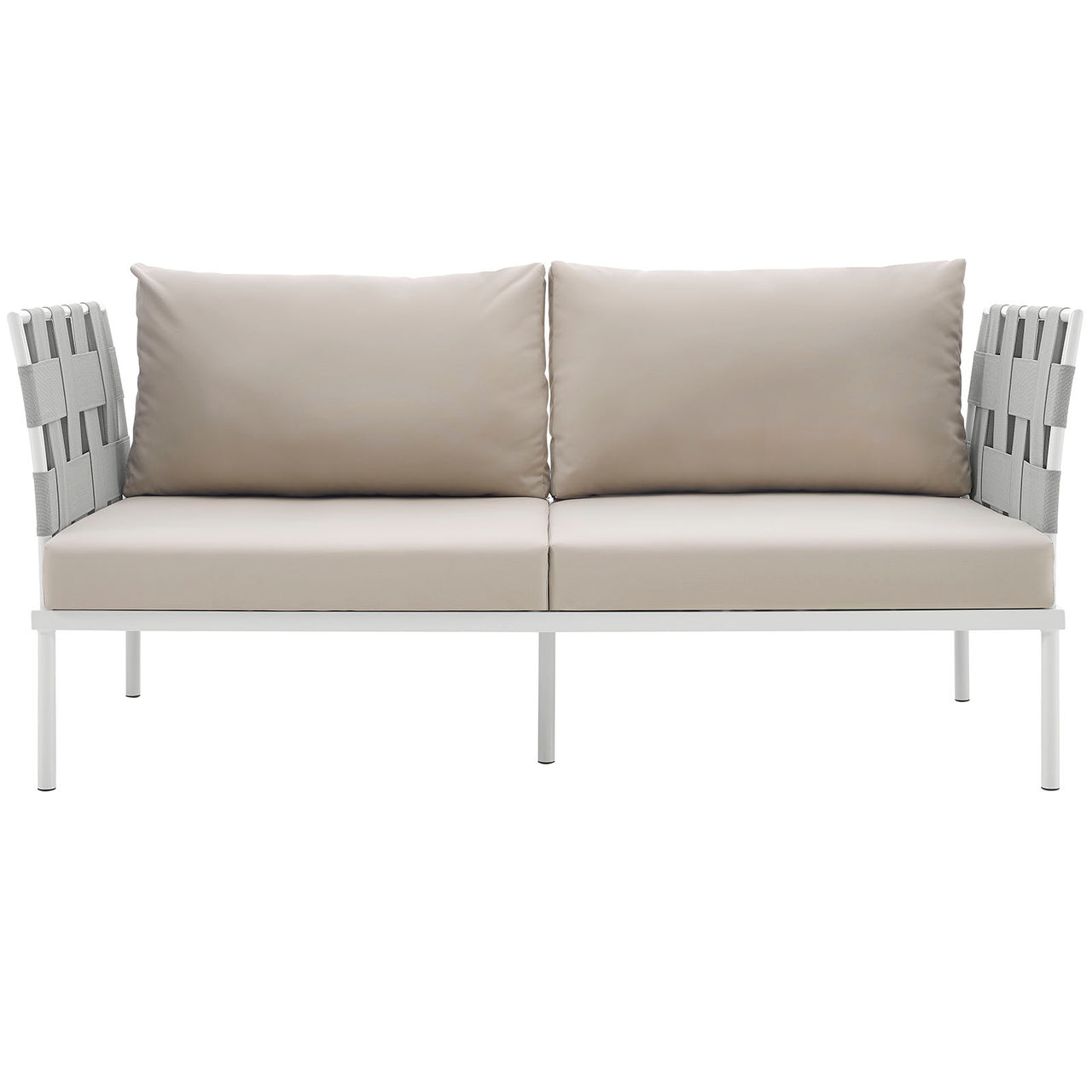 Harmonize Alfresco Loveseat, White & Beige