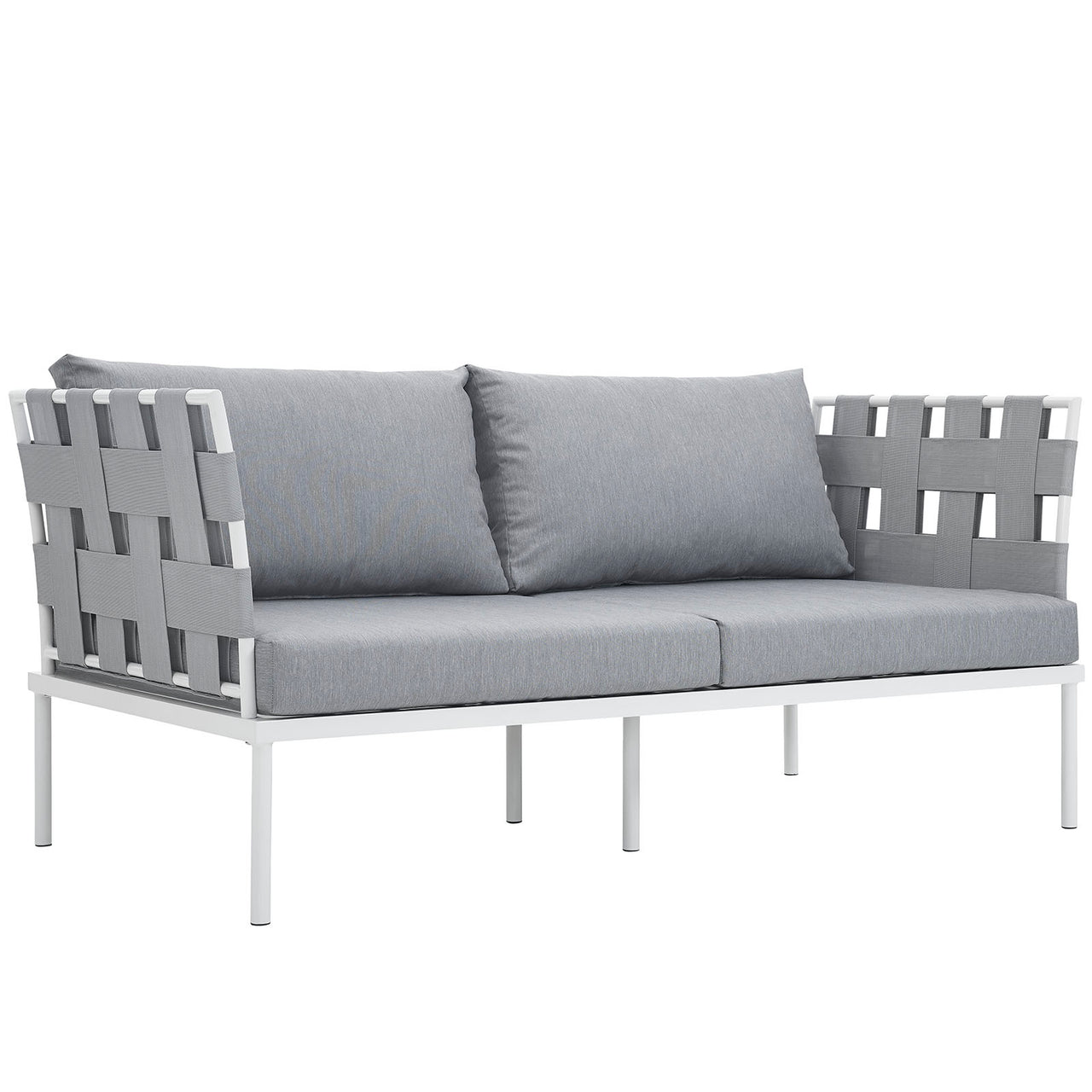 Harmonize Alfresco Loveseat, White & Gray