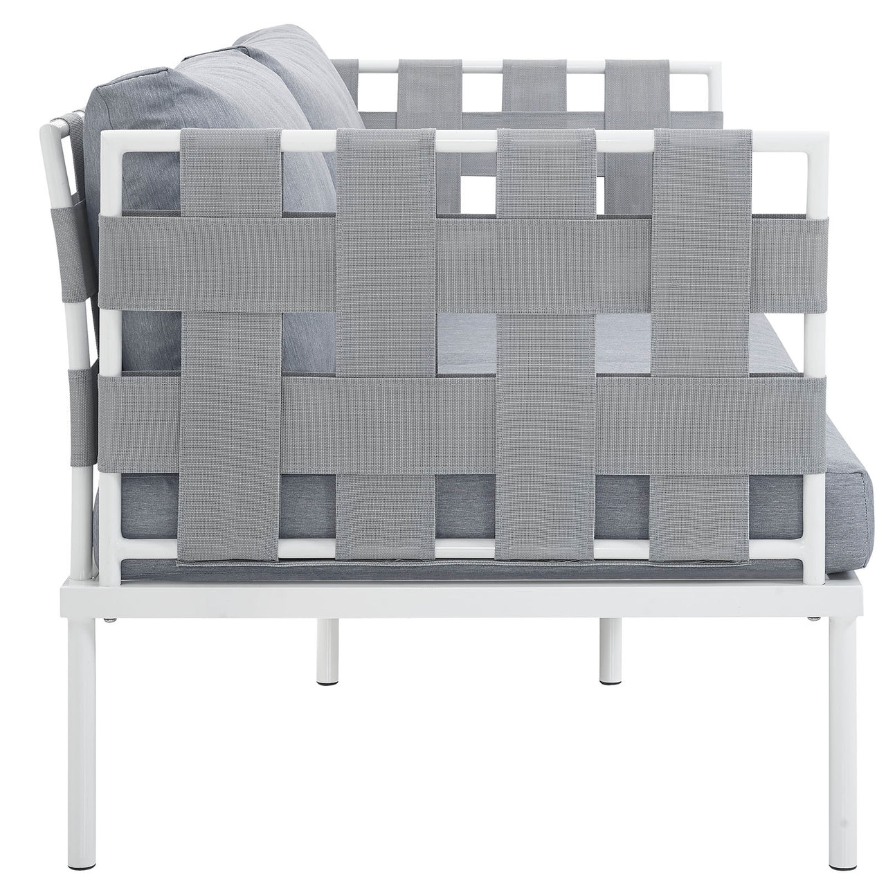 Harmonize Alfresco Loveseat, White & Gray