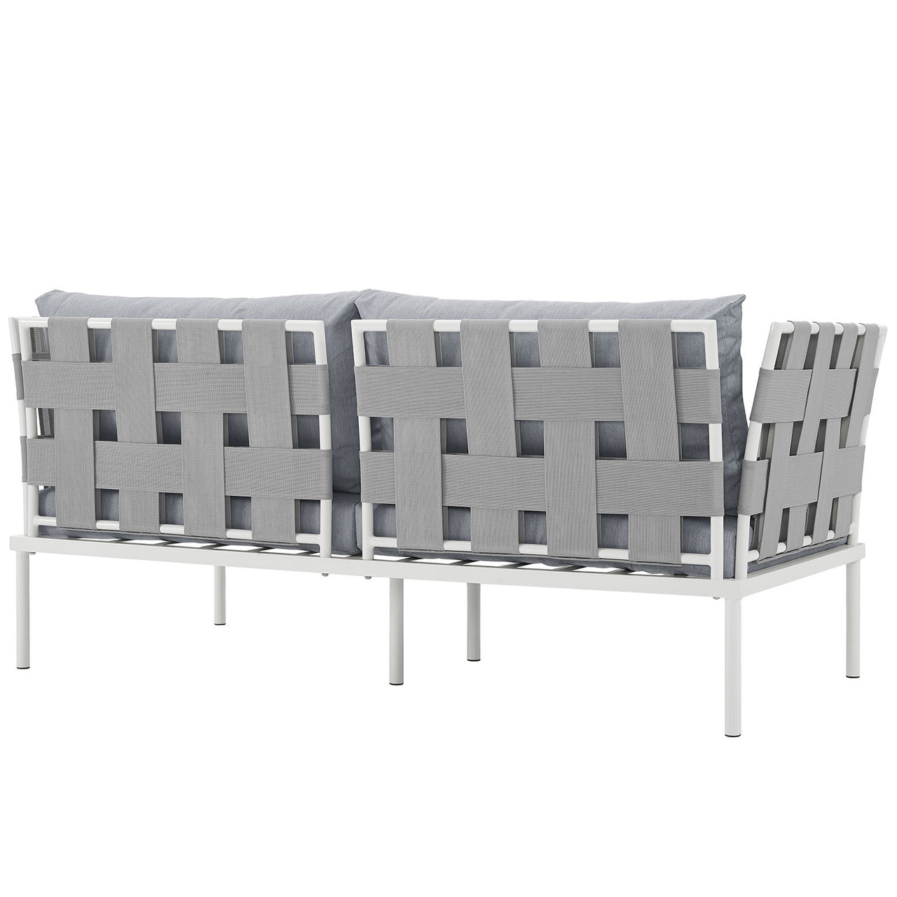 Harmonize Alfresco Loveseat, White & Gray