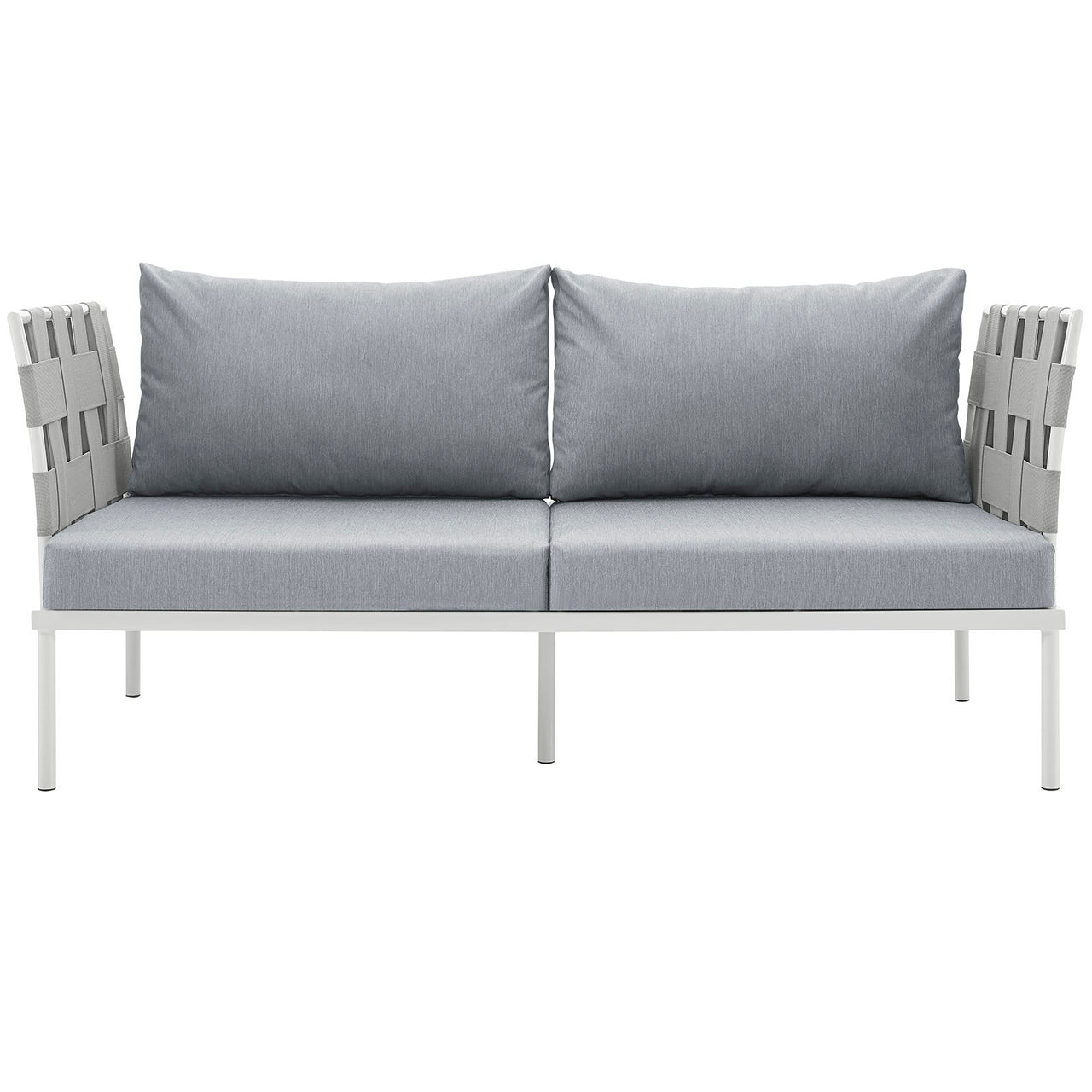 Harmonize Alfresco Loveseat, White & Gray