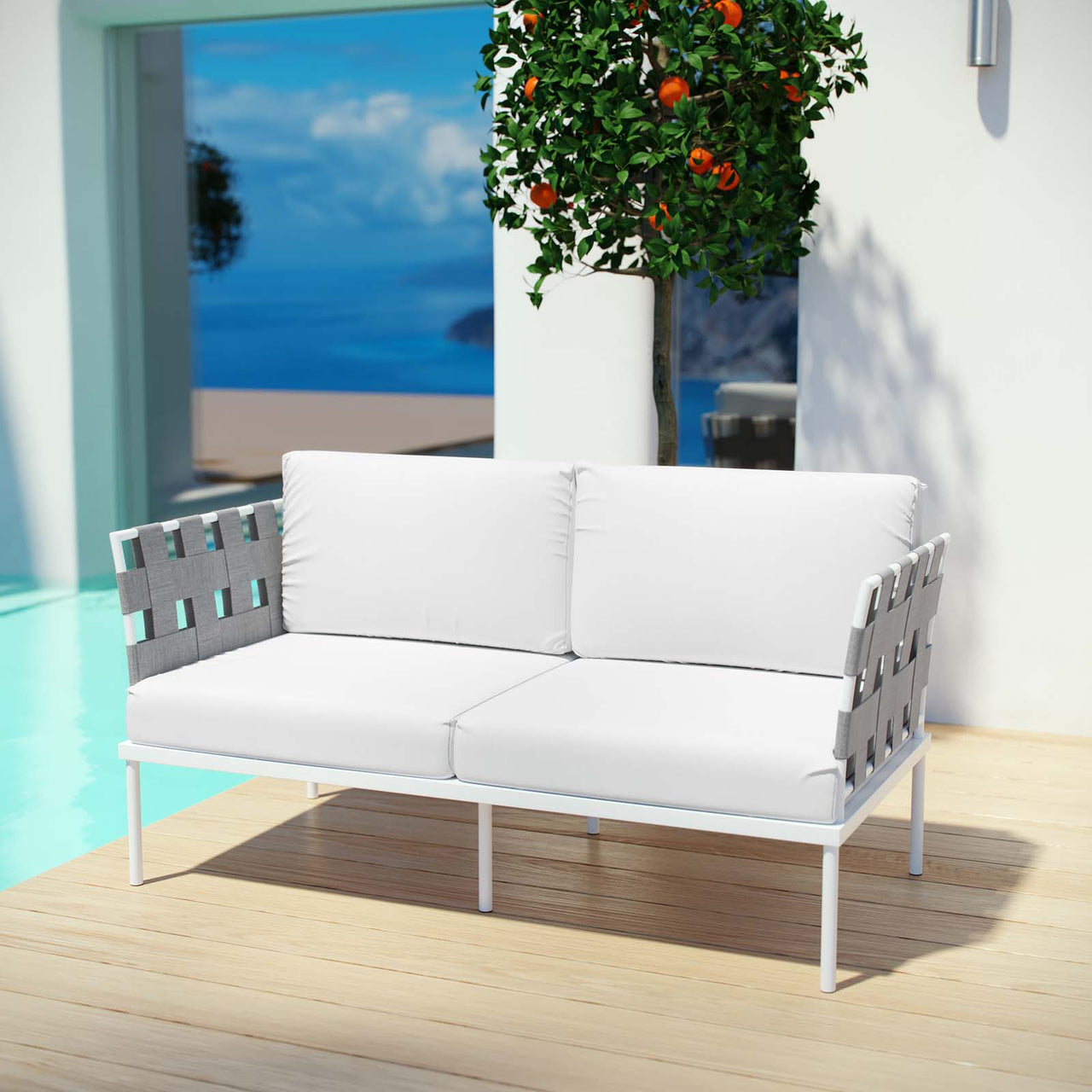 Harmonize Alfresco Loveseat, White