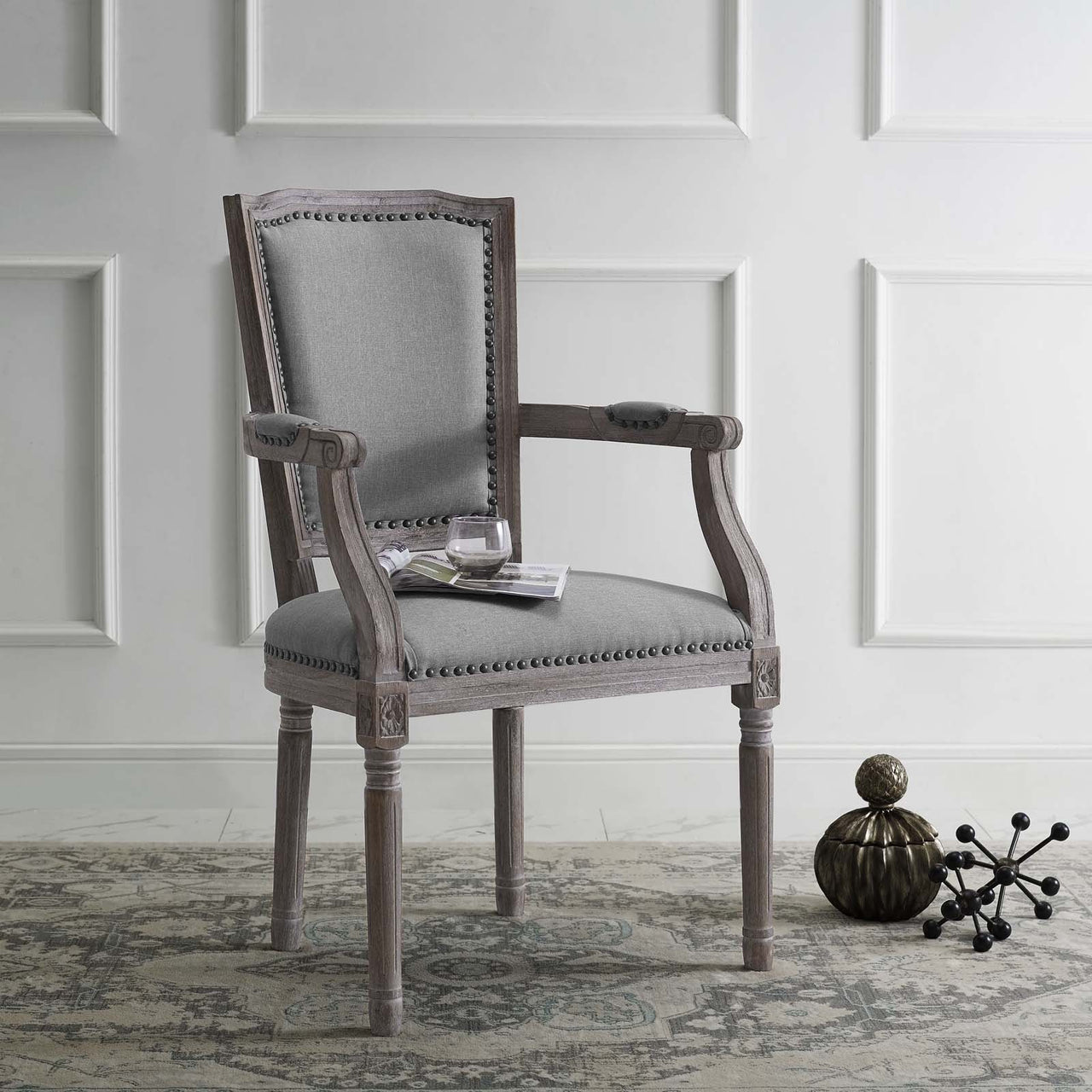 Tristelle Fabric Dining Chair, Light Gray