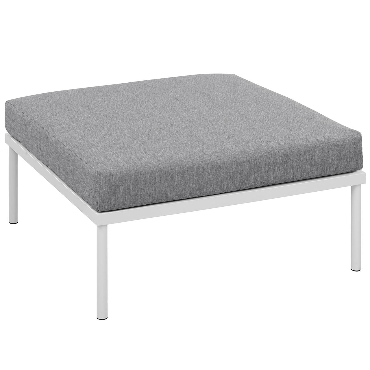 Harmonize Alfresco Ottoman | Outdoor Modular Sectional Component, White & Gray