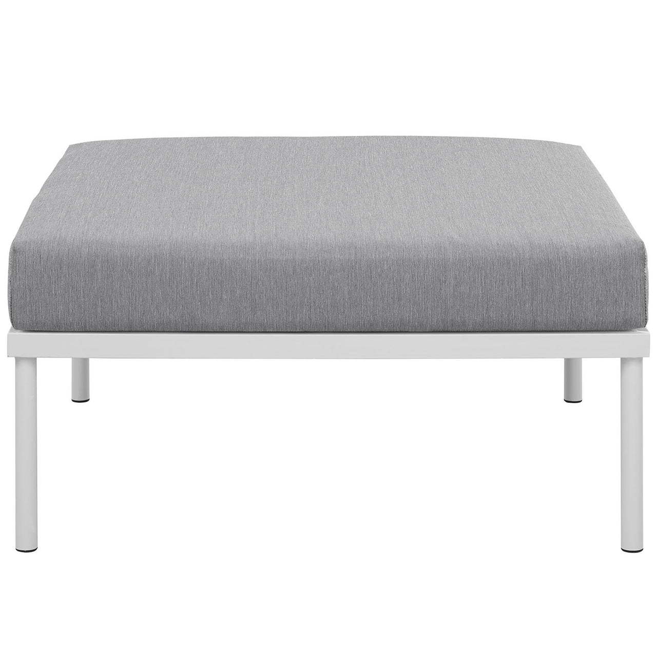 Harmonize Alfresco Ottoman | Outdoor Modular Sectional Component, White & Gray