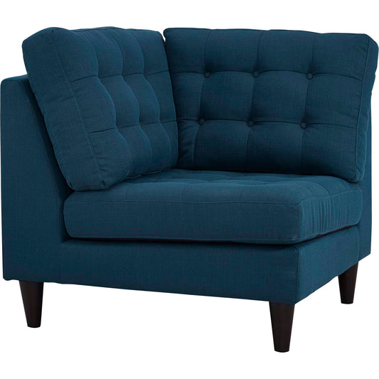 Dynasty Textured Fabric Corner Chair | Modular Sectional Component, Azure