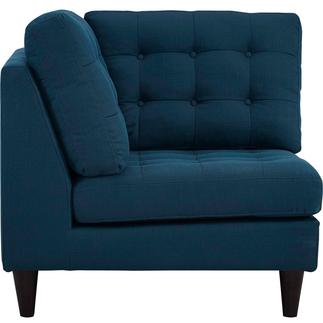 Dynasty Textured Fabric Corner Chair | Modular Sectional Component, Azure