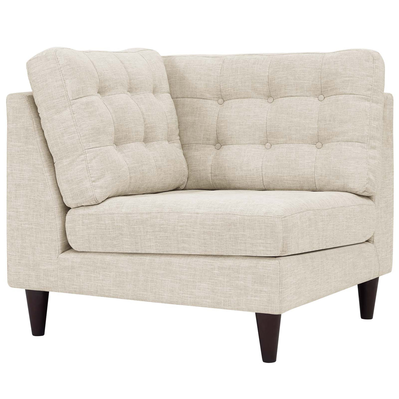 Dynasty Textured Fabric Corner Chair | Modular Sectional Component, Beige