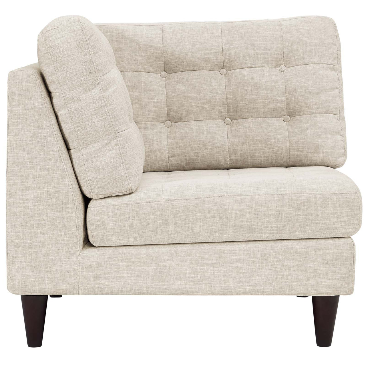 Dynasty Textured Fabric Corner Chair | Modular Sectional Component, Beige