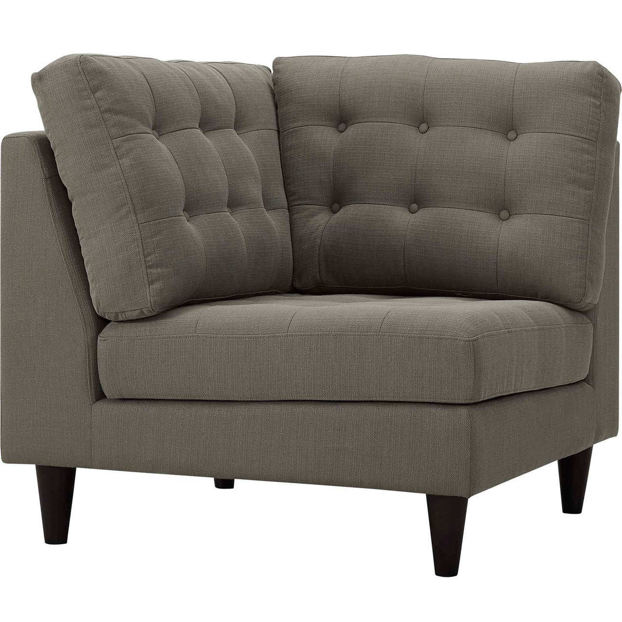 Dynasty Textured Fabric Corner Chair | Modular Sectional Component, Granite