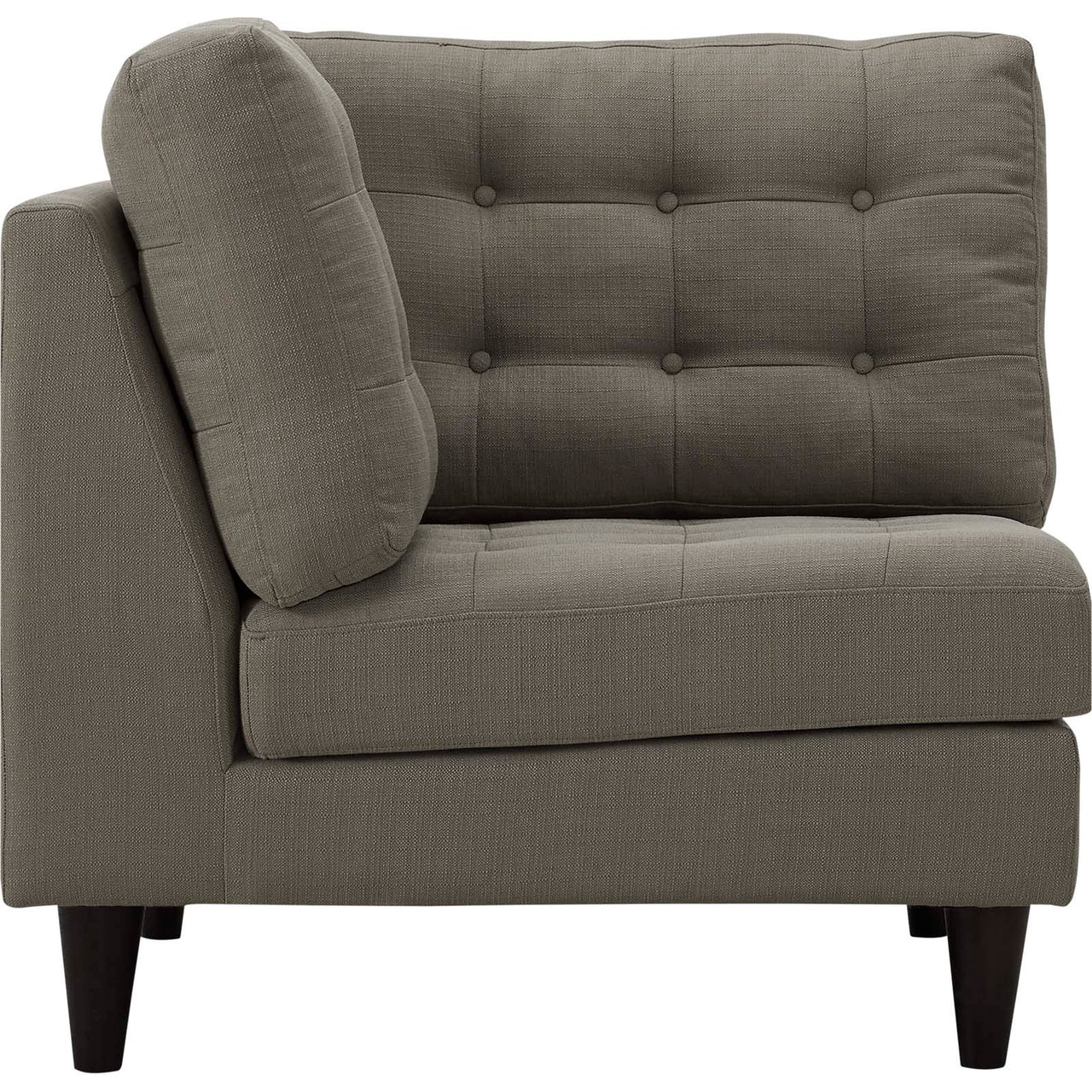 Dynasty Textured Fabric Corner Chair | Modular Sectional Component, Granite
