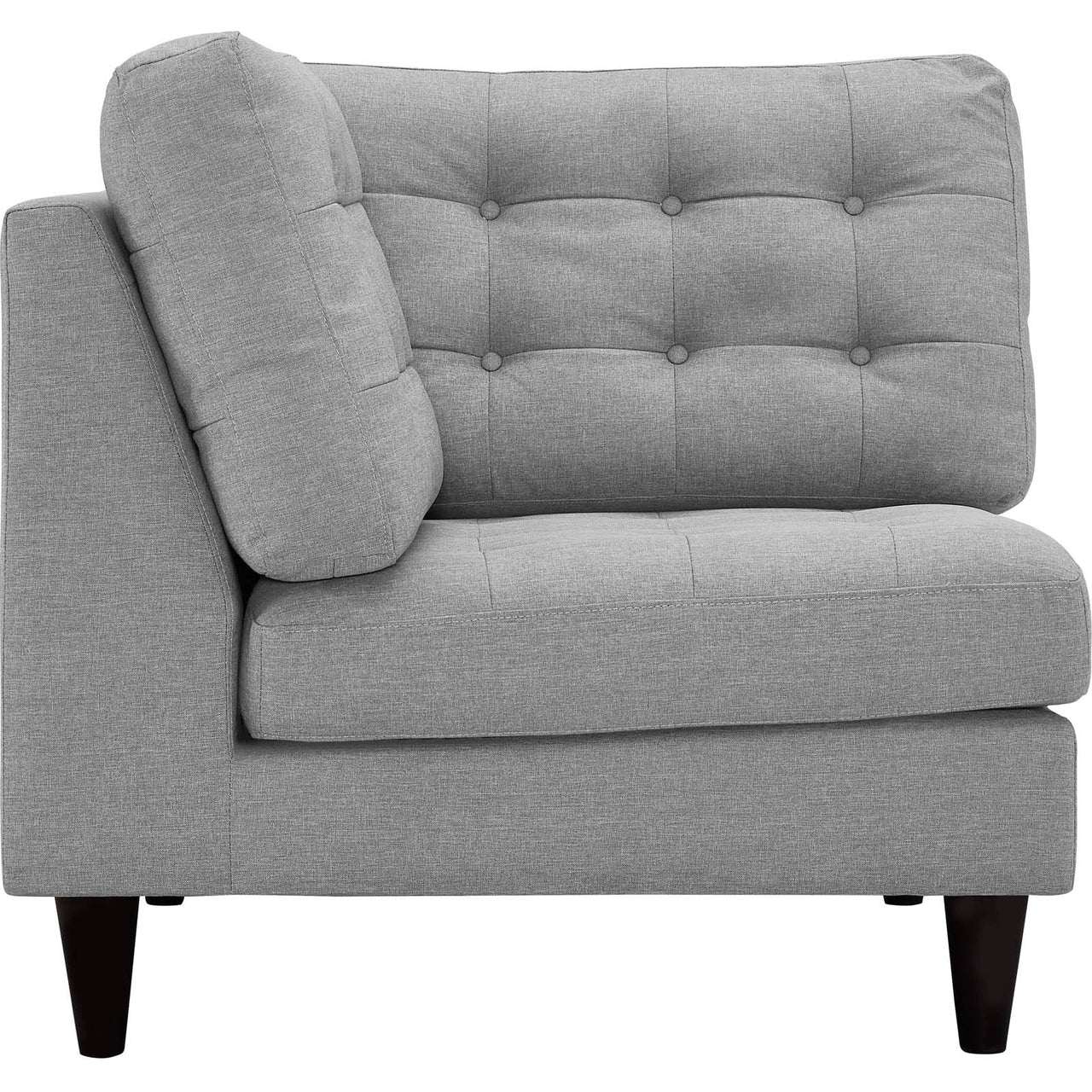 Dynasty Textured Fabric Corner Chair | Modular Sectional Component, Light Gray