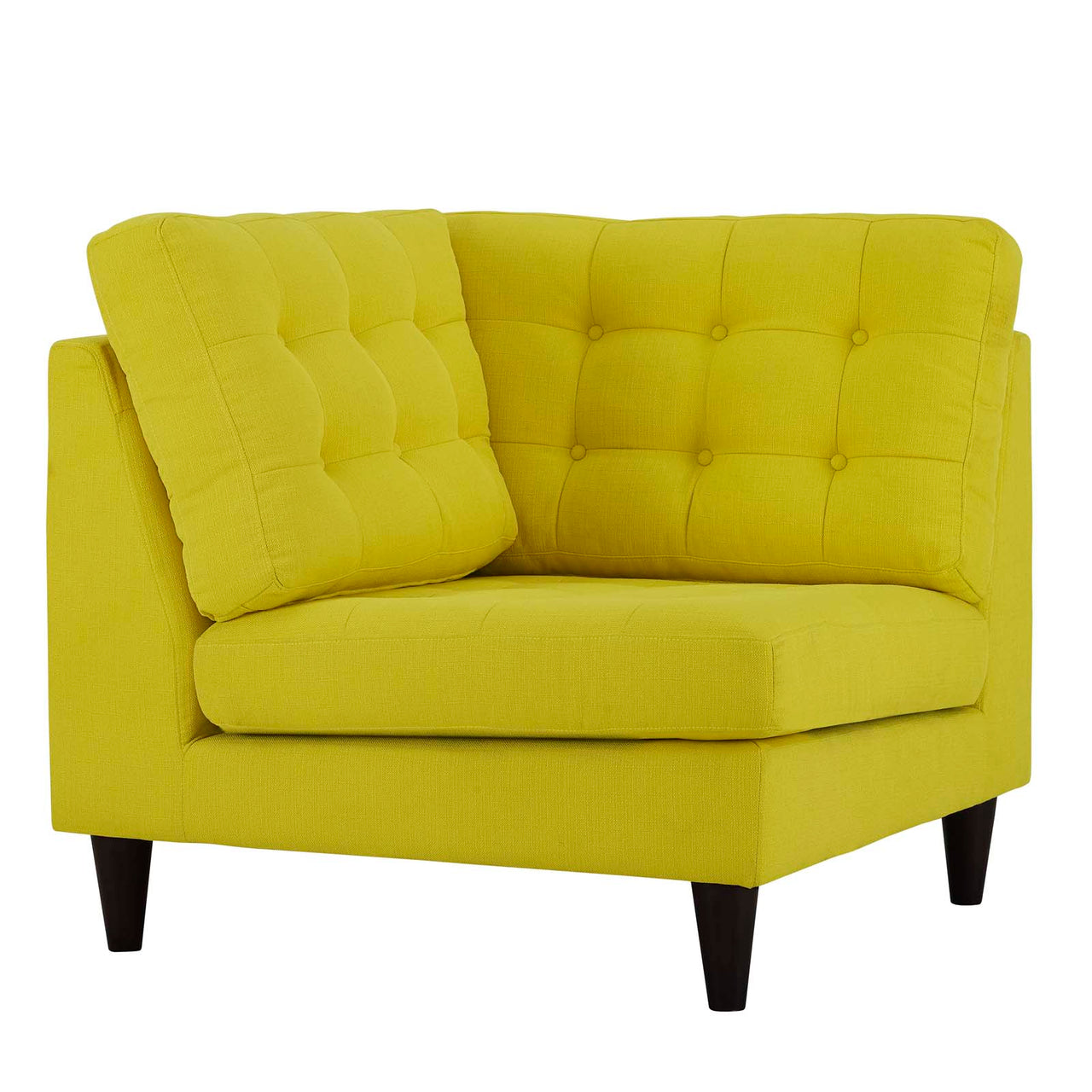 Dynasty Textured Fabric Corner Chair | Modular Sectional Component, Sunny