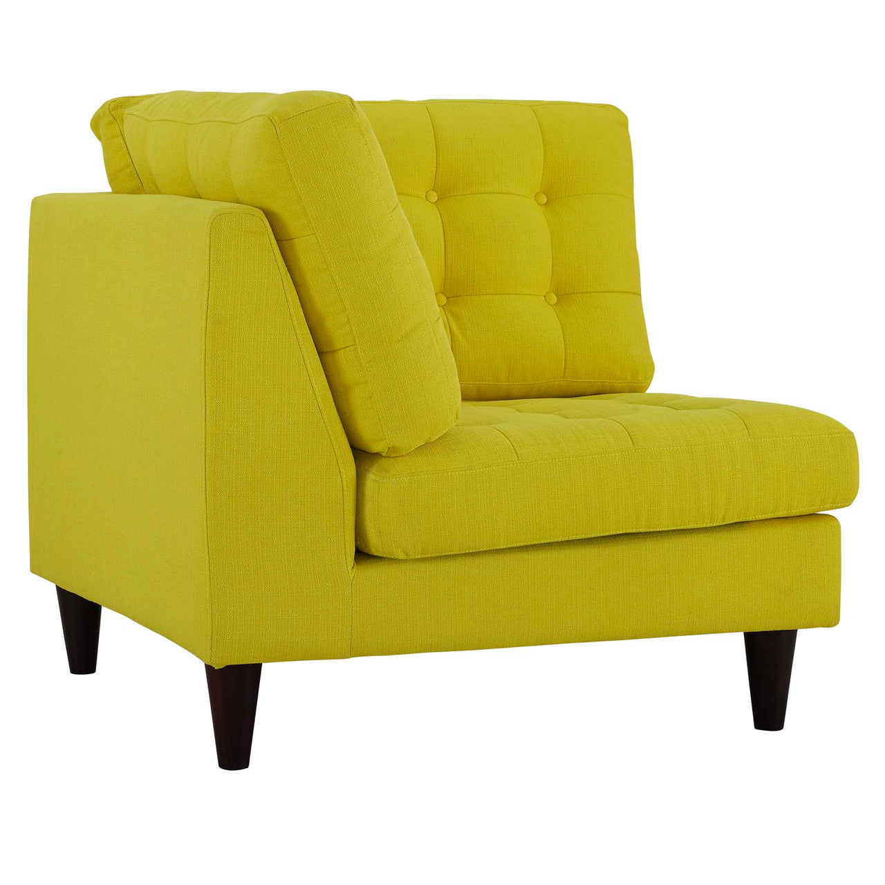 Dynasty Textured Fabric Corner Chair | Modular Sectional Component, Sunny