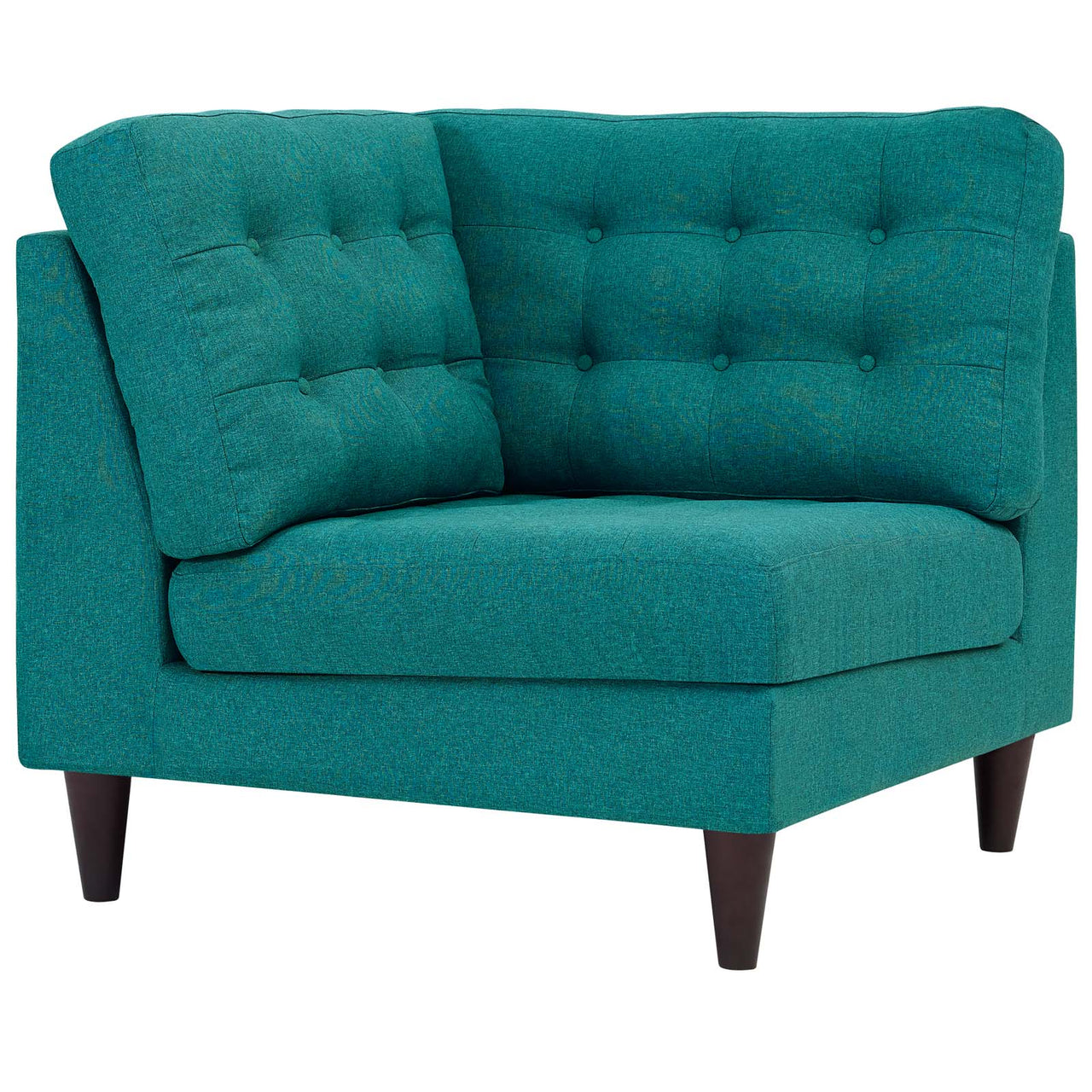 Dynasty Textured Fabric Corner Chair | Modular Sectional Component, Teal