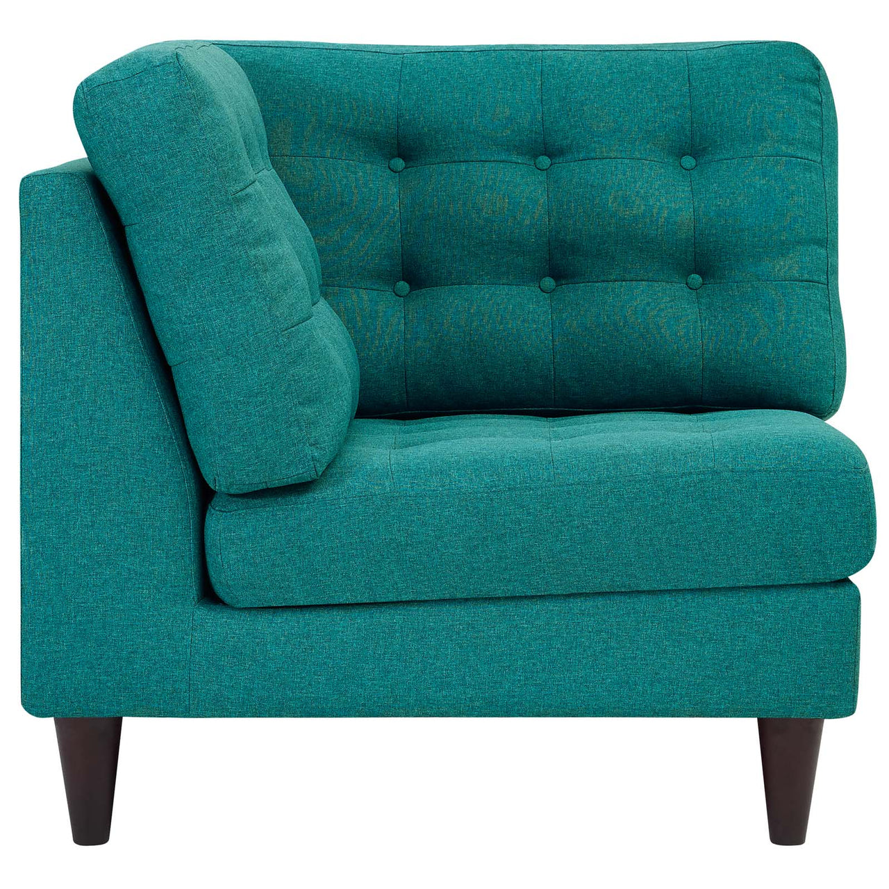 Dynasty Textured Fabric Corner Chair | Modular Sectional Component, Teal