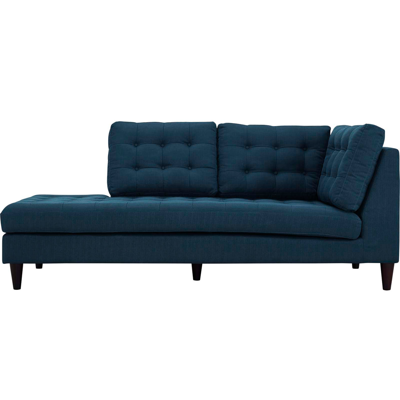 Dynasty Textured Fabric Left Facing Bumper Chaise | Modular Sectional Component, Azure