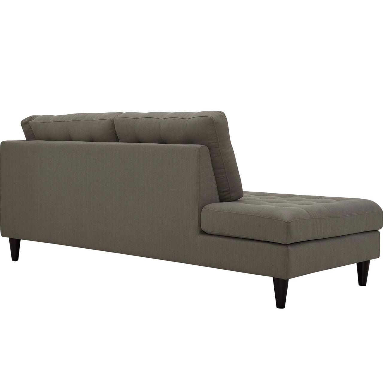 Dynasty Textured Fabric Left Facing Bumper Chaise | Modular Sectional Component, Granite