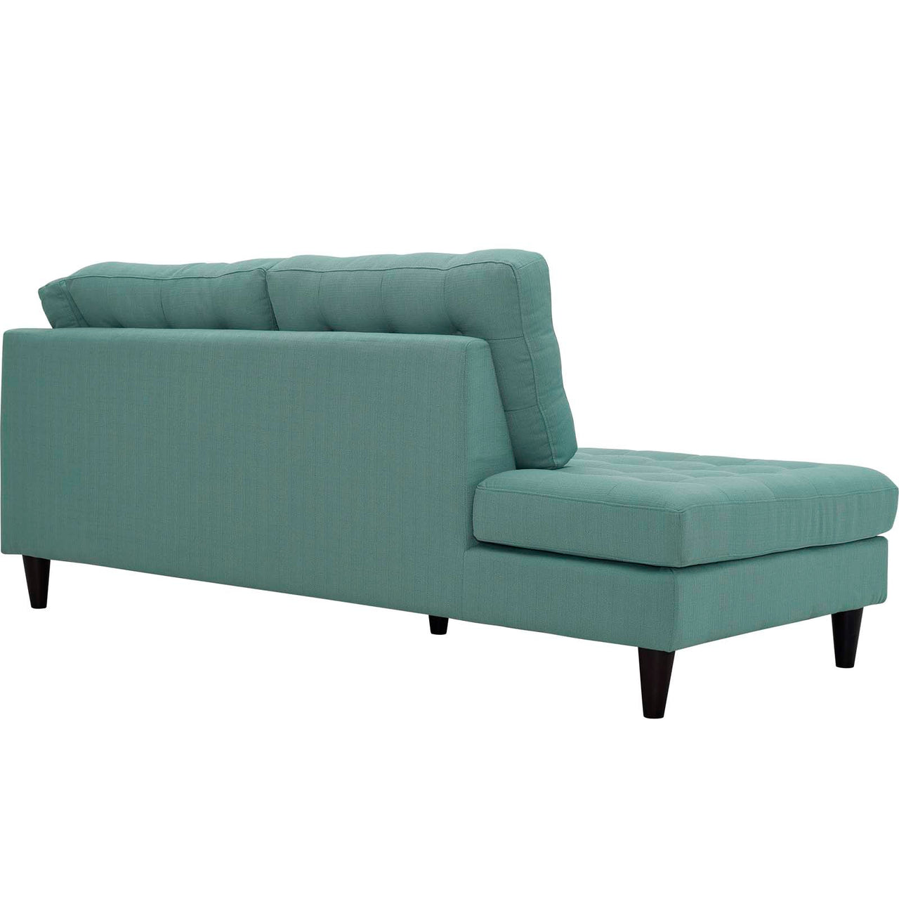 Dynasty Textured Fabric Left Facing Bumper Chaise | Modular Sectional Component, Aqua Green