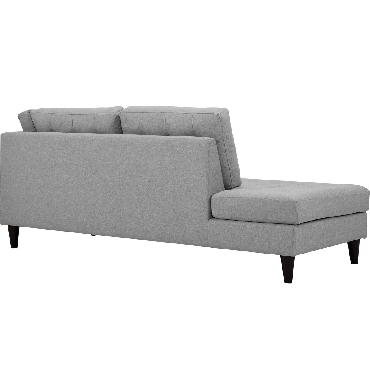 Dynasty Textured Fabric Left Facing Bumper Chaise | Modular Sectional Component, Light Gray