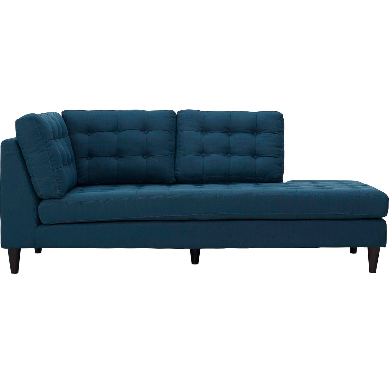 Dynasty Textured Fabric Right Facing Bumper Chaise | Modular Sectional Component, Azure