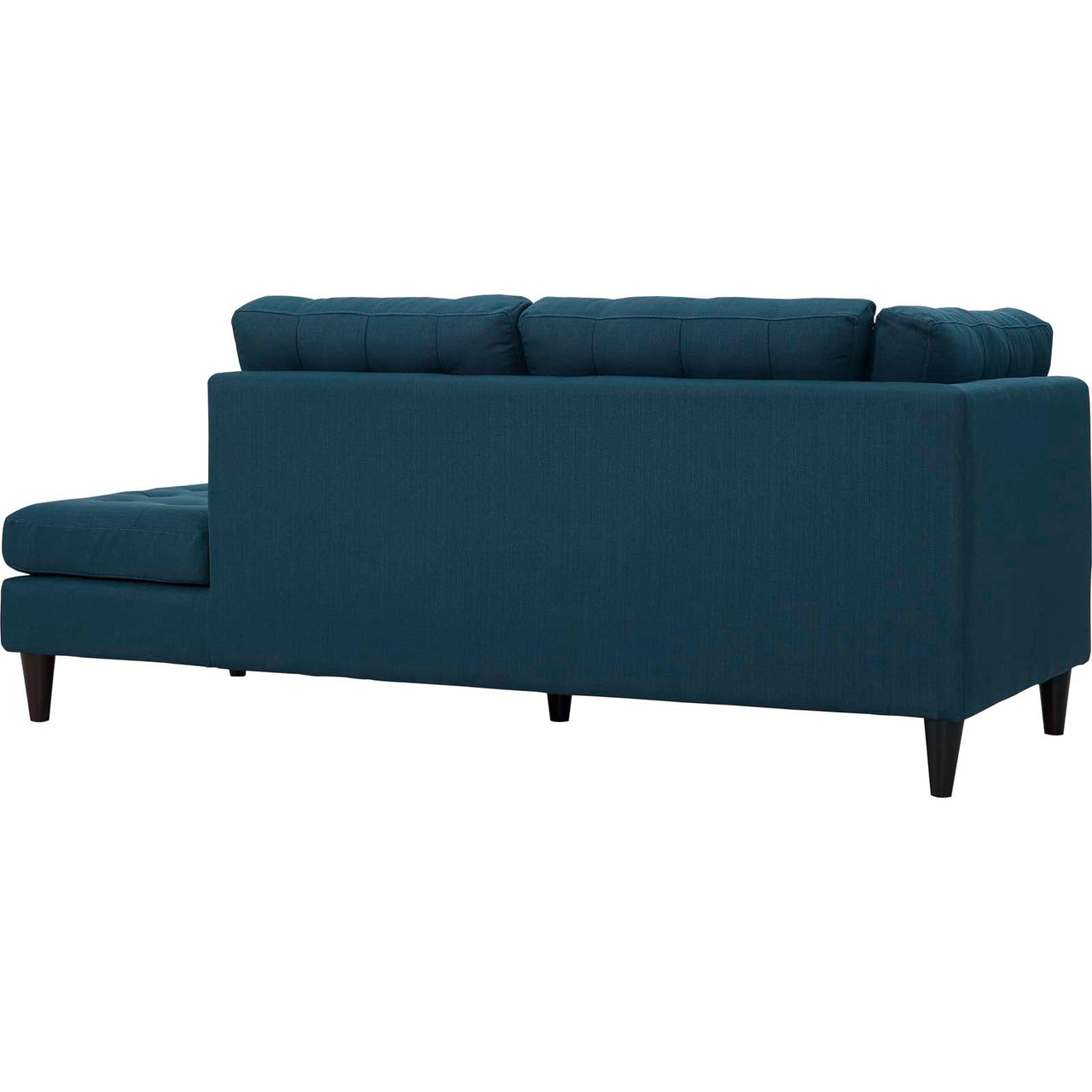 Dynasty Textured Fabric Right Facing Bumper Chaise | Modular Sectional Component, Azure
