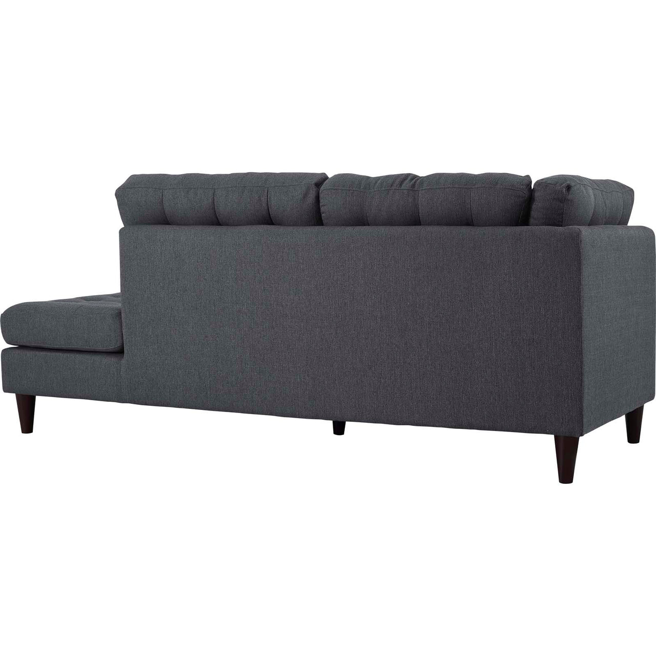Dynasty Textured Fabric Right Facing Bumper Chaise | Modular Sectional Component, Gray