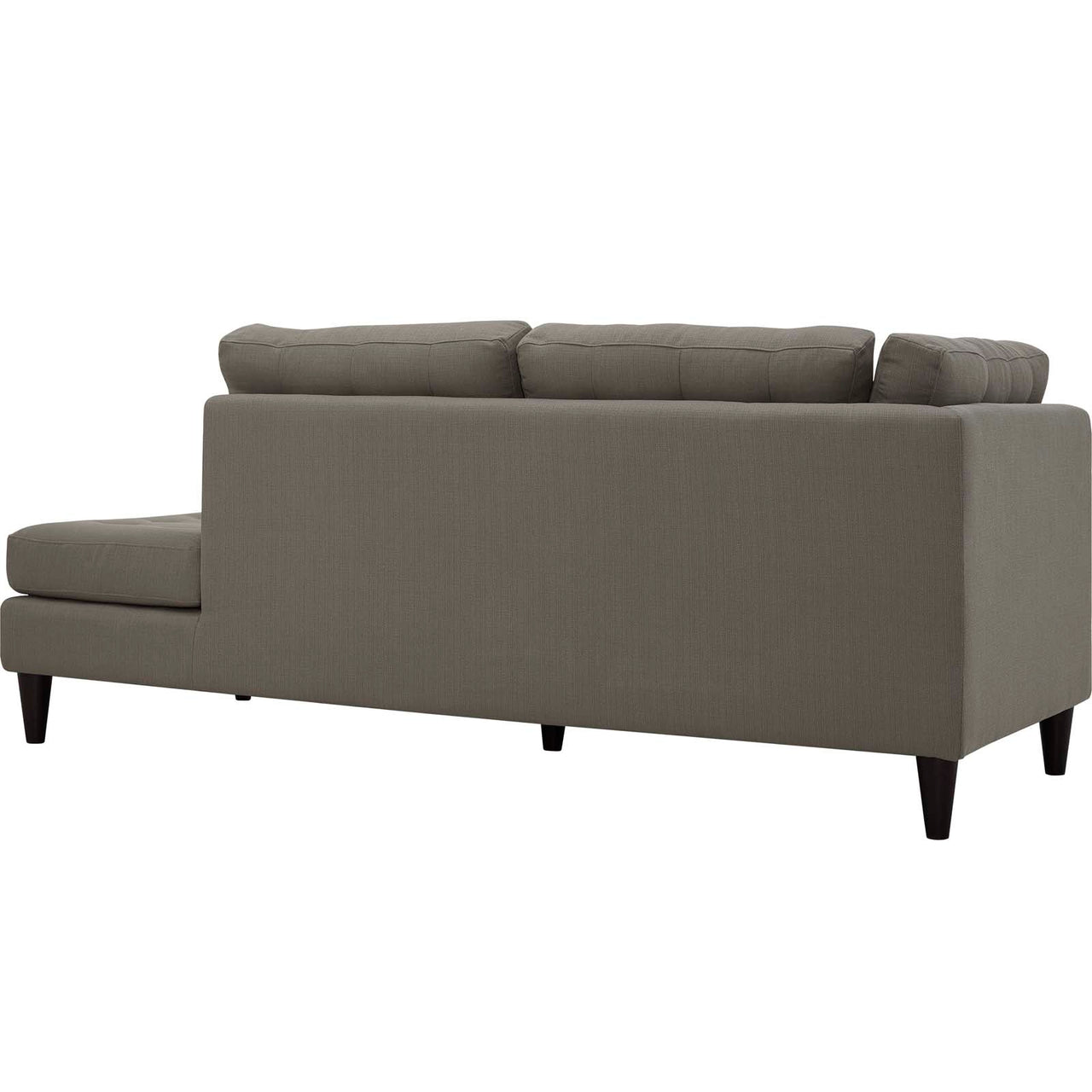 Dynasty Textured Fabric Right Facing Bumper Chaise | Modular Sectional Component, Granite