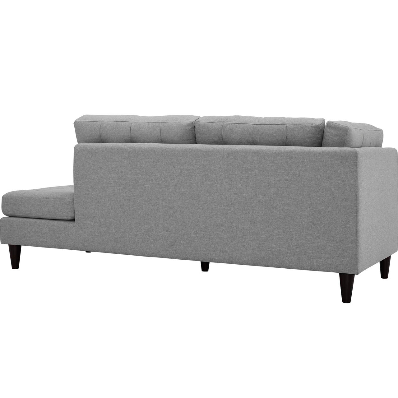 Dynasty Textured Fabric Right Facing Bumper Chaise | Modular Sectional Component, Light Gray