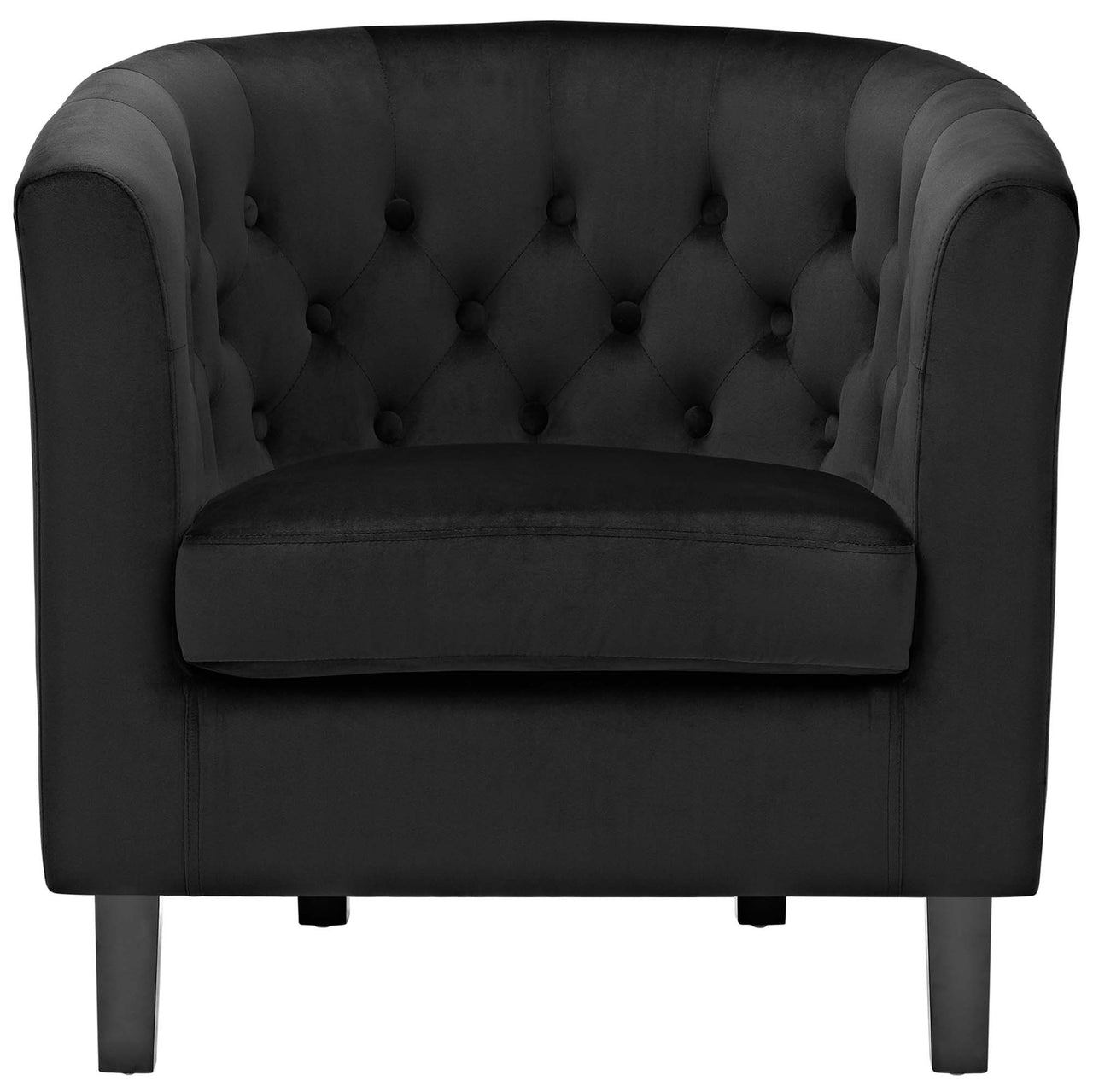 Alessa Upholstered Velvet Armchair, Black